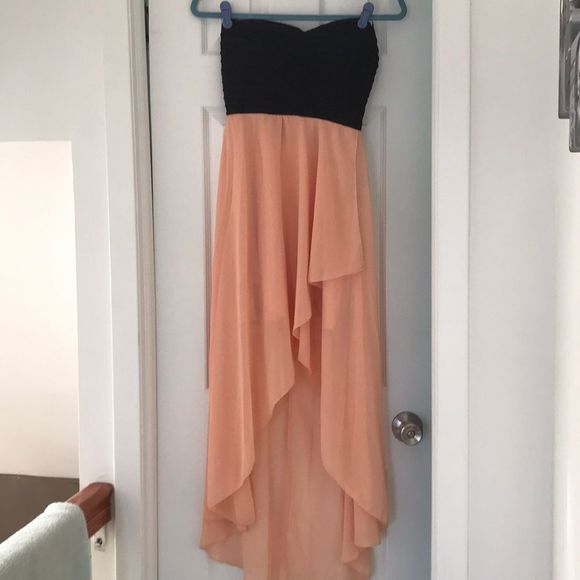 Size 10 peach/black high-low dress - Picture 1 of 5